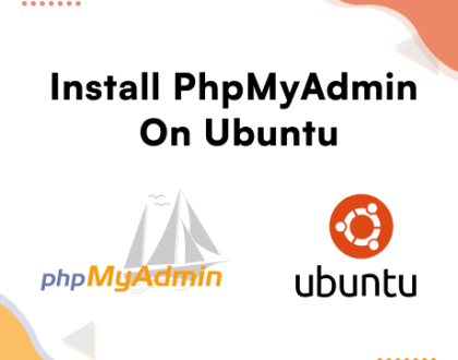 A screenshot showing the installation process of phpMyAdmin on an Ubuntu system, including terminal commands and progress indicators.