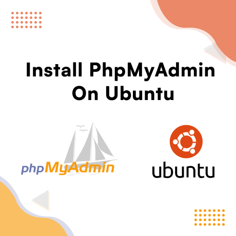 A screenshot showing the installation process of phpMyAdmin on an Ubuntu system, including terminal commands and progress indicators.